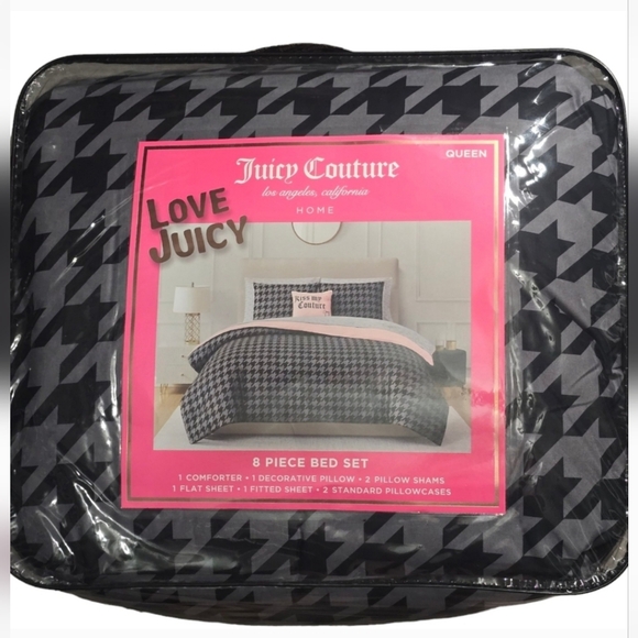 Juicy Couture Black and Gray 8-Piece Bed Set